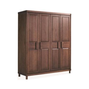 Imagem de Armário Cairo 4 Portas 3 Gavetas Madeira Maciça Weihermann, Capuccino