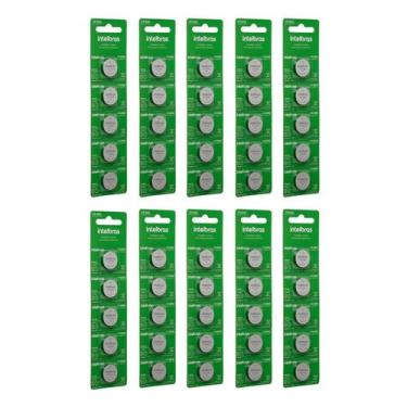 Imagem de Kit 10 blisters de 5 baterias 3v cr2032 intelbras