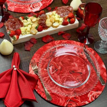 Imagem de Kit Sousplat Completo Mesa Dia dos Namorados Jantar Romântico 2 Lugare