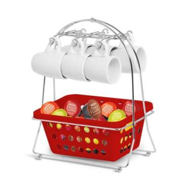 Imagem de Suporte de xícaras de cafe e cápsulas Niquelart  vermelho