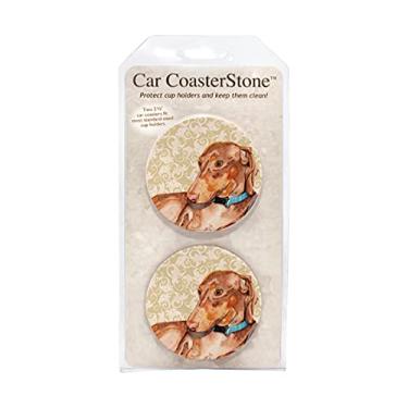 Imagem de CoasterStone Porta-copos de carro CR379 Daschund pacote com 2, tamanho padrão, pedra