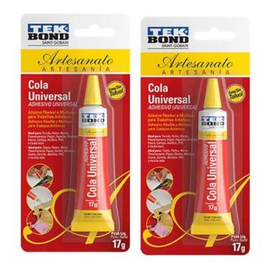 Imagem de Kit 2 Cola Universal Multiuso Artesanato Tecido Feltro Couro - TEKBOND