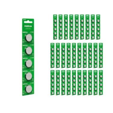 Imagem de 30 cartelas de 5 baterias pilhas botão 500mah 3v cr 2450 intelbras