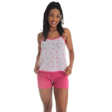 Imagem de Baby Doll Verão Fristyle Feminino Rosa Short Doll Estampado, M, Rosa
