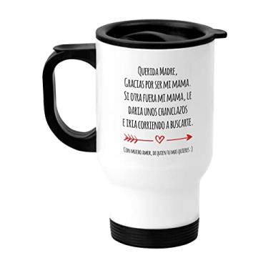 Imagem de Casitika Regalo Para Mama de Dia de Madres o Cumpleanos. Ideias engraçadas de presentes em espanhol para o dia das mães ou aniversário. Caneca para mãe latina. Taza para Cafe Para Feliz Dia de La Madre. (aço inoxidável de 400 ml)