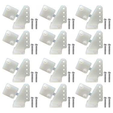 Imagem de 12Sets Nylon Control Horns 4 Holes Positions L11×W11×H20mm for RC Airplane KT Model Plane Parts Accessories with M2x14mm Screw