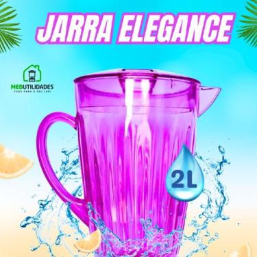 Imagem de Jarra Chique 2l Elegance Para Suco Agua ROSA/ AZUL/VERDE/CRISTAL  - Mi