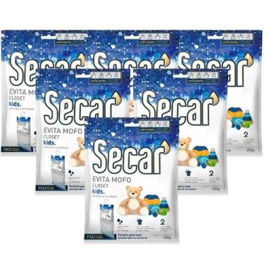 Imagem de Kit 6 Evita Mofo Secar 250g Anti Mofo Absorve Até 350ml, Kids