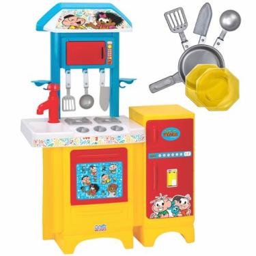 Imagem de Turma Da Mônica Cozinha Completa Com Acessórios Amarela Brincar De Cas