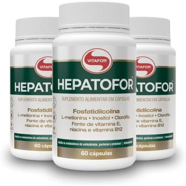 Imagem de Kit 3 Hepatofor Vitafor 60 Cápsulas-Unissex