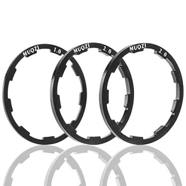 Imagem de Kigauru Espaçador de bicicleta de 3 peças, espaçador de cassete de liga de alumínio, 1 mm/2 mm/2 mm, espaçador de cubo de volante de bicicleta, suporte inferior, junta de arruela de eixo, adequado