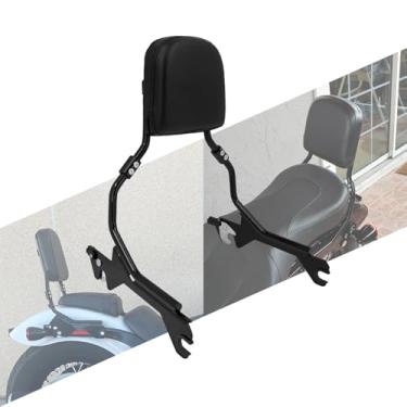 Imagem de HCmotorku Motocicleta Sissy Bar Encosto de Passageiro com Almofada Apto para Harley Softail Fat Boy FLFB FLFBS Breakout FXBR FXBRS 2018-up Preto