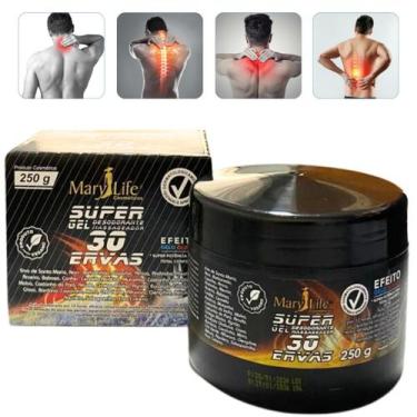 Imagem de 12 Super Gel Desodorante Massageador Mary Life 30 Ervas Pote 250g