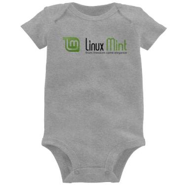 Imagem de Body Bebê Linux Mint - Foca na Moda, Cinza, M