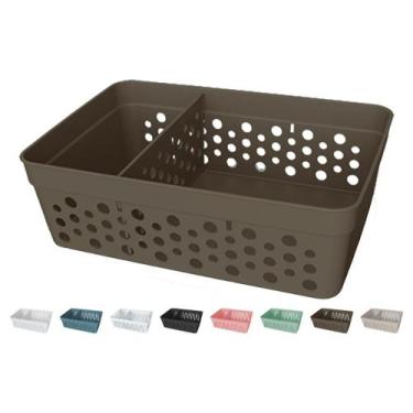 Imagem de Cesto Organizador Trama Rattan c/ Divisória Removível 17x11 - Usual Ut