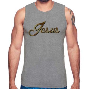 Imagem de Regata Jesus  - Foca na Moda, Cinza, M