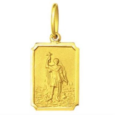 Imagem de Pingente Pequeno 1.1cm Modelo Retangular Santos Ouro 18k ( 29 Santos )