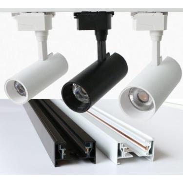 Imagem de Kit trilho eletrificado 4 spot de luxo 30W - AXU-EURO, Branco