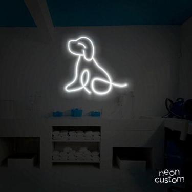 Imagem de luminaria letreiro Neon Led Dog Sentado 60x60 luminoso decoração p/ se