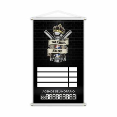 Imagem de Banner Barber Shop Agende Seu Horário Contato 80x50cm - PlimShop