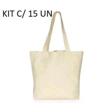 Imagem de KIT 15 ecobag GRANDE 32x38 lisa em algodão cru Ecológica - CP COELHO