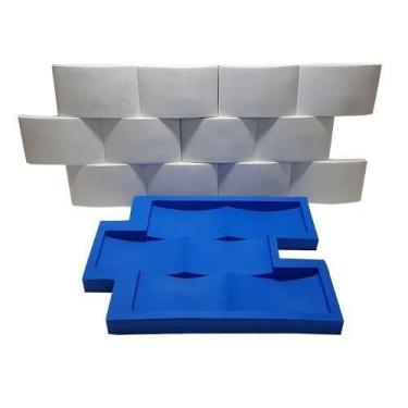 Imagem de Forma Silicone Gesso Parede 3D - Tijolinho Côncavo - Xmoldes Formas 3D