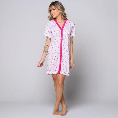 Imagem de Camisola Amamentação Manga Curta Maternidade Botões - Bella Fiore Moda