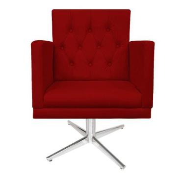 Imagem de Poltrona Decorativa Nanda Base Giratória de Metal Sala de Estar Quarto