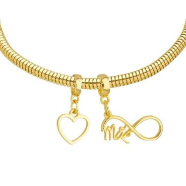 Imagem de Pulseira Mãe Berloque Banhado a Ouro 18k - Work Semijoias, 20 cm (puls