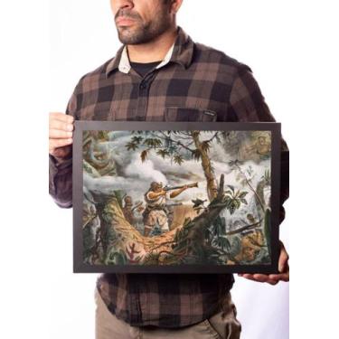 Imagem de Quadro Arte Debret Bandeirantes Combatendo Indios Botocudos - Fanarte