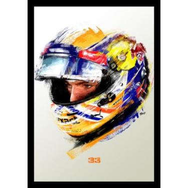 Imagem de Quadro F1 Max Verstappen Fórmula 1 Arte Moldura 42x29cm - Fanarte
