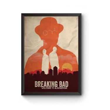 Imagem de Quadro Breaking Bad Minimalista Poster Moldurado - Fanarte