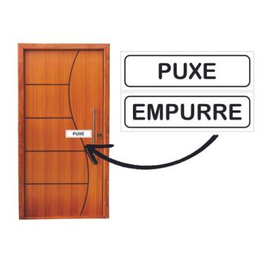 Imagem de Placa de Identificação Puxe Empurrre Sinalização Indicação Portão - pl