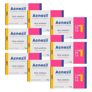 Imagem de Kit c/9 und Acnezil Sabonete em Barra 70g Pele Acneica