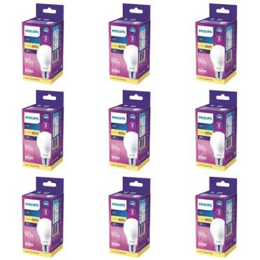 Imagem de Kit 9 Lâmpada Led Bulbo 13w = 90w 1311lm Bivolt Philips 3000k amarela 