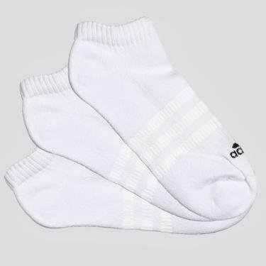 Imagem de Kit Meia Adidas Spw Cano Baixo 3 Pares Branca, M