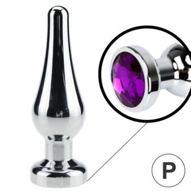 Imagem de Plug anal Formato Cônico de Metal Com Joia na Base Tamanho P - Aphrodi