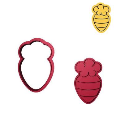 Imagem de Cortador Páscoa Cenoura Cute com Linhas - DOCE IMPRESSO, 12cm