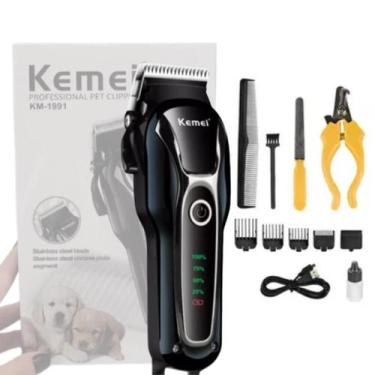 Imagem de Máquina de Tosa Kemei KM-1991  Recarregável e Silenciosa, Para Cães e 