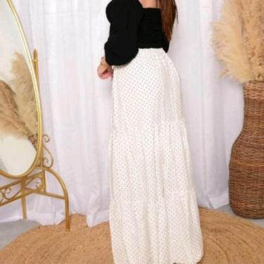 Imagem de Saia Longa 3 Marias Camadas moda Evangélica Rodada Elástico na Cintura