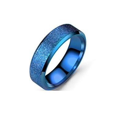 Imagem de Anel de aço inoxidável Sandblast feminino masculino acabamento fosco aliança de casamento de amizade, 4 cores disponíveis, Aço inoxidável