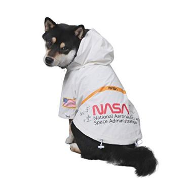 Imagem de Capa de chuva reflexiva para animais de estimação ChoChoCho à prova d'água com a bandeira dos EUA da NASA, roupa elegante para cachorro gatinho filhote pequeno médio grande (P)