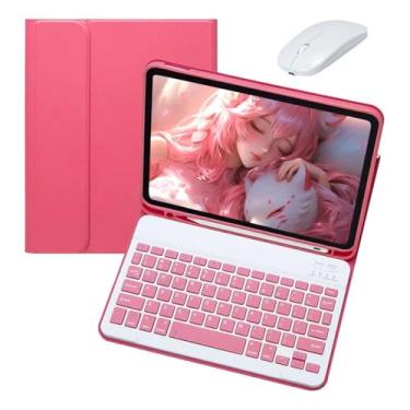 Imagem de Capa Tablet + teclado removível + Mouse Para Samsung Tab S7/S8 T870/875/X700/X706 (vermelha Begônia, Teclado comum)