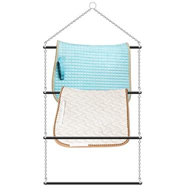 Imagem de Dunzy Rack de cobertor 61 x 111 cm suporte de sela longo suporte de sela cobertor bar organizador de reboque de cavalo para cobertores de sela ocidentais cobertores de cavalo almofadas suprimentos de