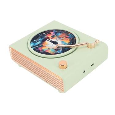 Imagem de Alto-falante Com Toca-discos, Qualidade de Som HIFI Vintage, Alto-falante Com Toca-discos Pequeno, Alto-falante Sem Fio, Com Luz Colorida, para Festa Em Casa (GREEN)