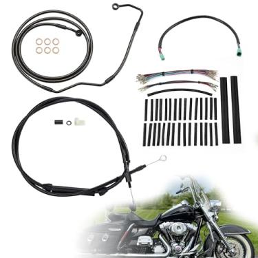 Imagem de TIGERSGATE Kit de cabos de cabides Touring Ape de 40,6 cm, cabo de embreagem estendido e linha de freio e cabos CAN-Bus e TBW para Harley Road King 2008-2013/Electra Glide/Street Glide/Road Glide com