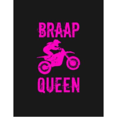 Imagem de Motocross Braap Queen Dirt Bike Offroad Track Race Notebook: 8.5x11 inches 100 Pages Lined College Ruled Paper Journal Diary Planner