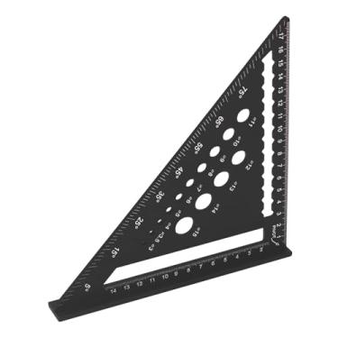 Imagem de Régua Triangular para Carpintaria de Liga de Alumínio de 7 Polegadas, Escala de Gravação a, Transferidor de Alta Precisão, para Projetos de Reforma Residencial, Acabamento Fosco