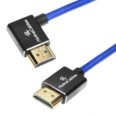 Imagem de Alvin's Cables Cabo HDMI 2.1 8K para monitor Atomos Ninja V, para Sony FS5 FS7, BMPCC, para câmera Canon C300 C500, 8K @60Hz 4K@120Hz 48Gbps cabo espiral trançado de alta velocidade ângulo esquerdo