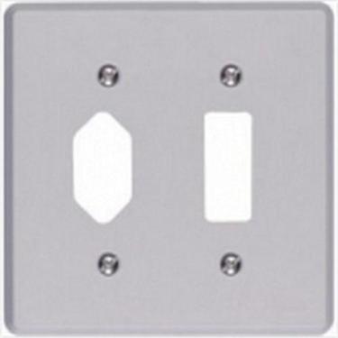 Imagem de Placa Conjunto Ilumi Cinza 4X4 - 1 Interruptor + 1 Tomada - Kit C/10 P